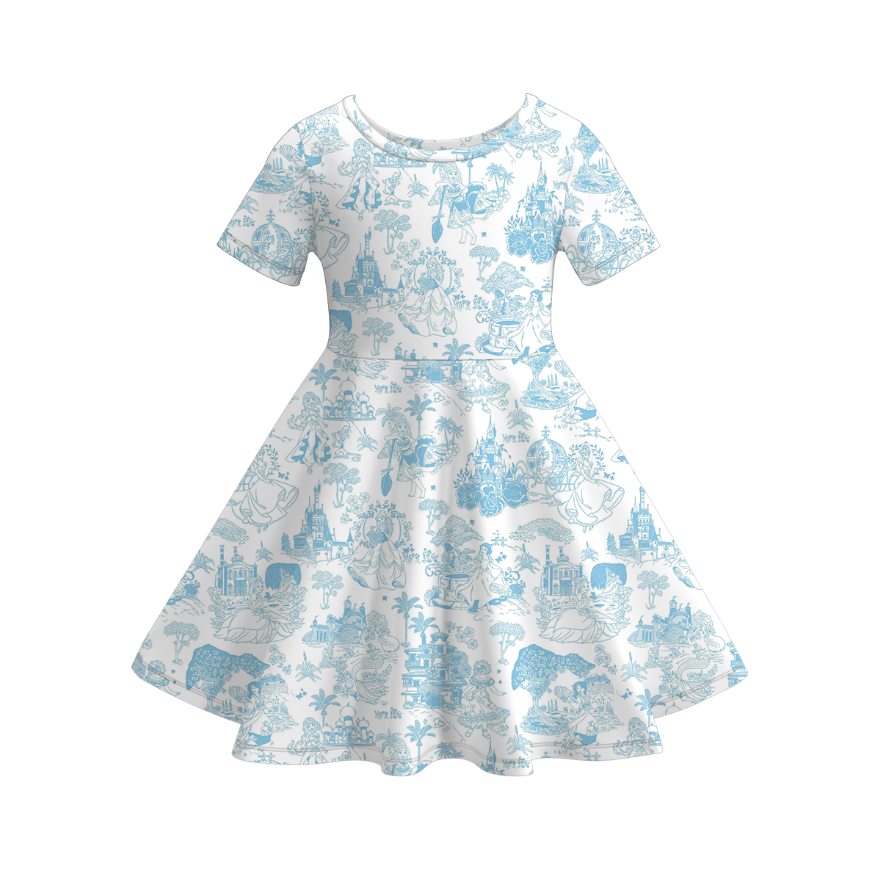 (Pre Order)Sisters Spring and Summer Princess Print Dress,Jumpsuit&Set