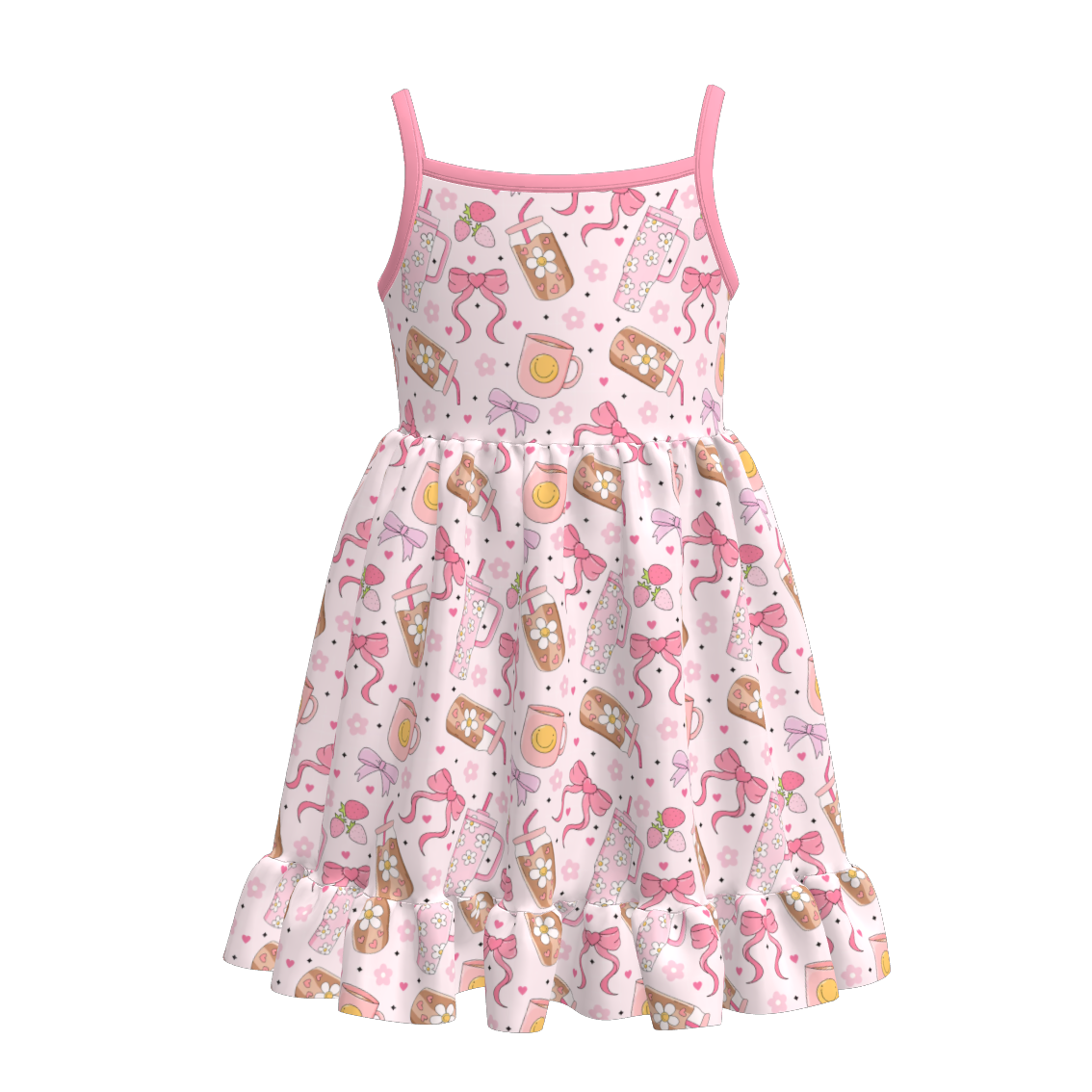 (Pre Order)Girls Spring and Summer Print Slip Dress
