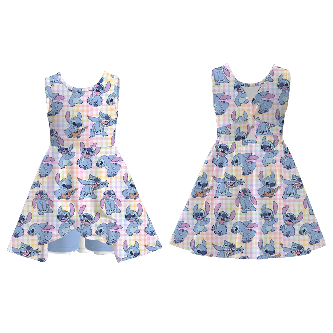 (Pre Order)Girls Spring and Summer Cartoon Print Skort Dress