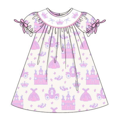 (Pre Order)Sisters Spring and Summer Princess Embroidery Smocked Dress,Romper&Set