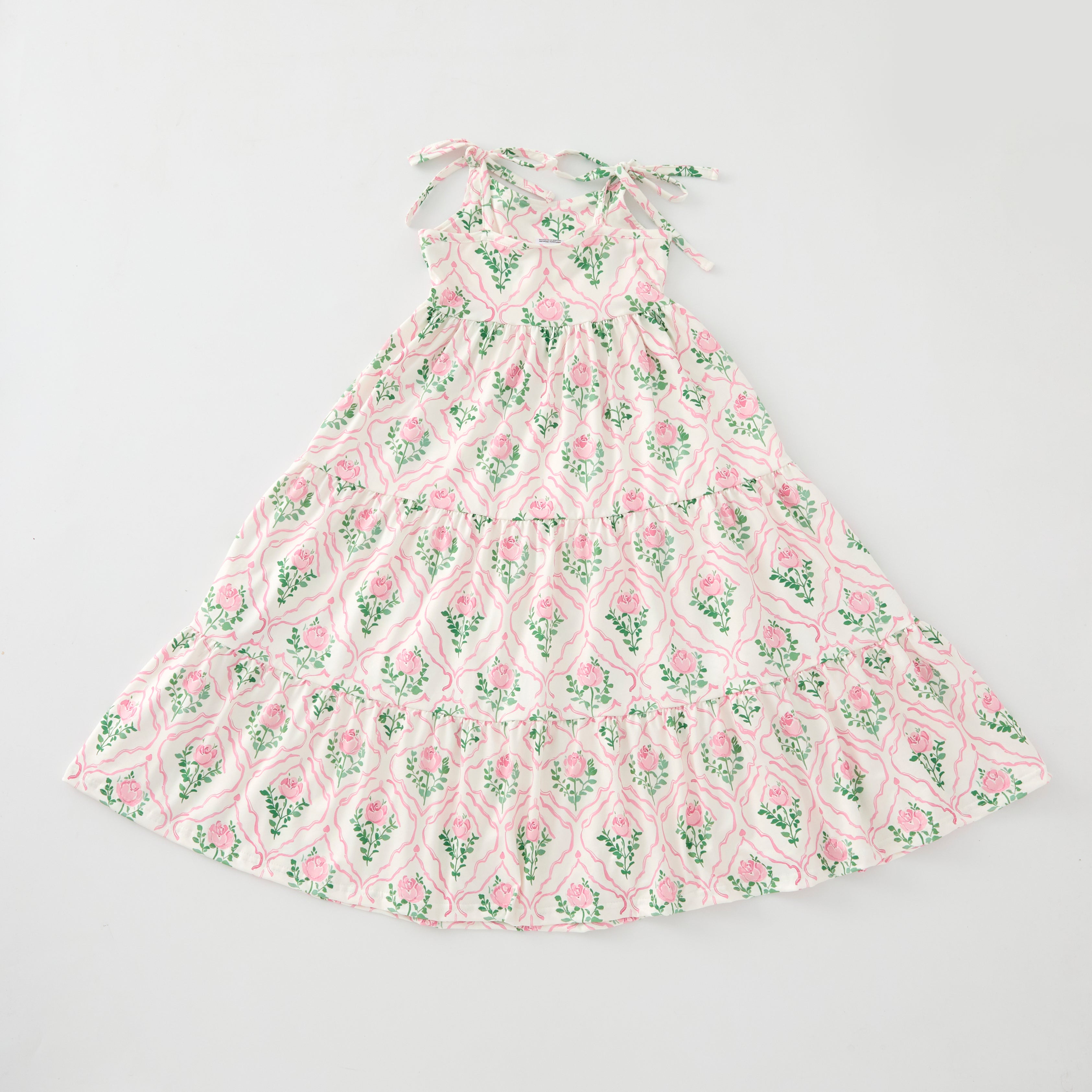 (Pre Order)Mommy and Me Summer Pink Floral Print MAXI Dress,Set&Romper