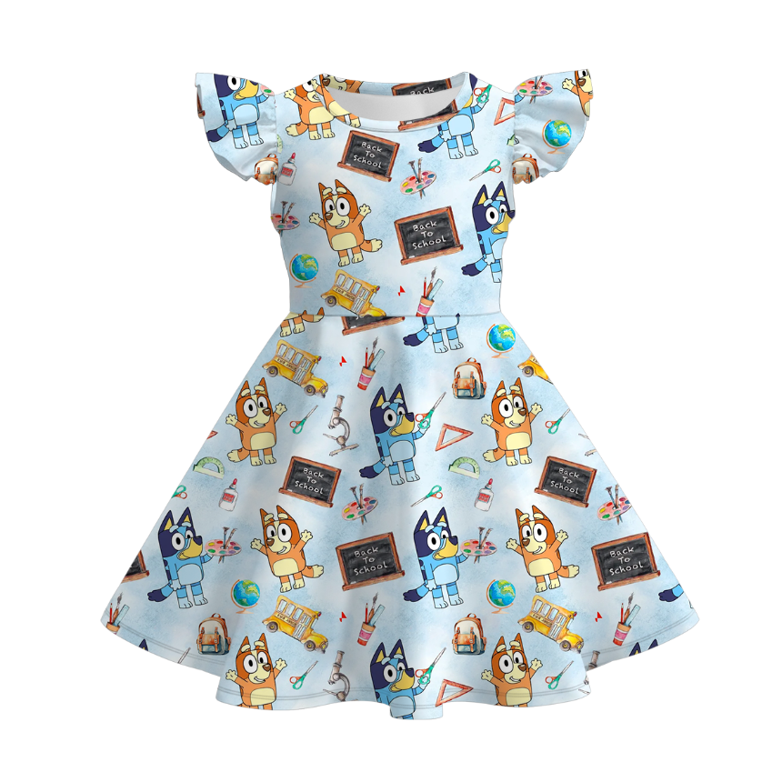 (Pre Order)Girls Summer Back To School Print Dress