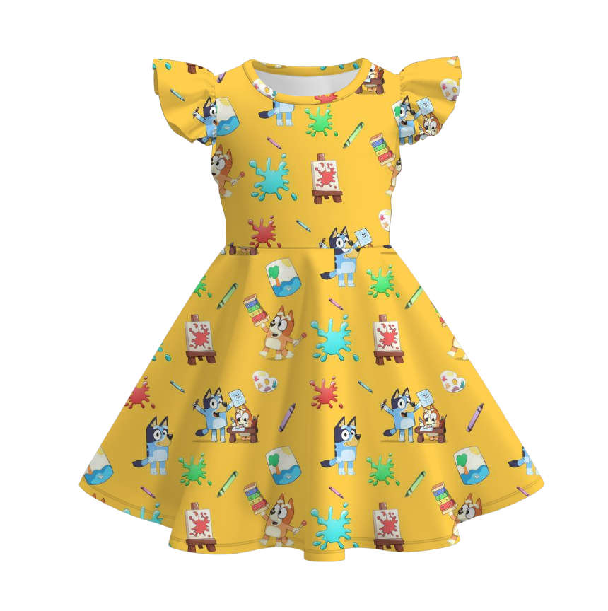 (Pre Order)Girls Summer Back To School Print Dress