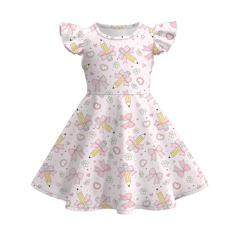 (Pre Order)Girls Summer Back To School Print Dress