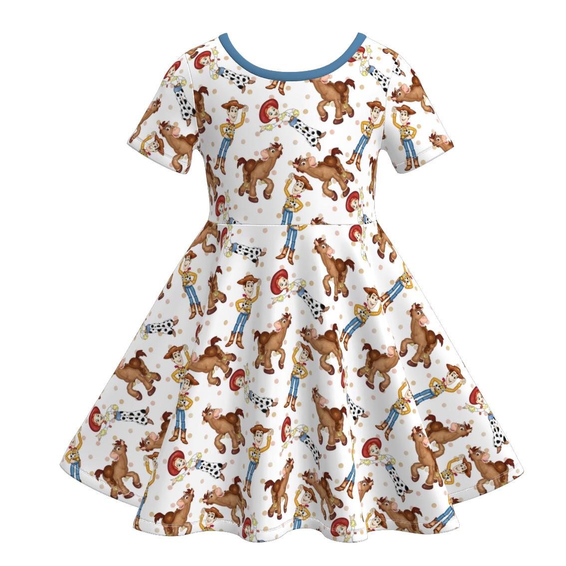 (Pre Order)Girls Spring and Summer Cartoon Print Dress