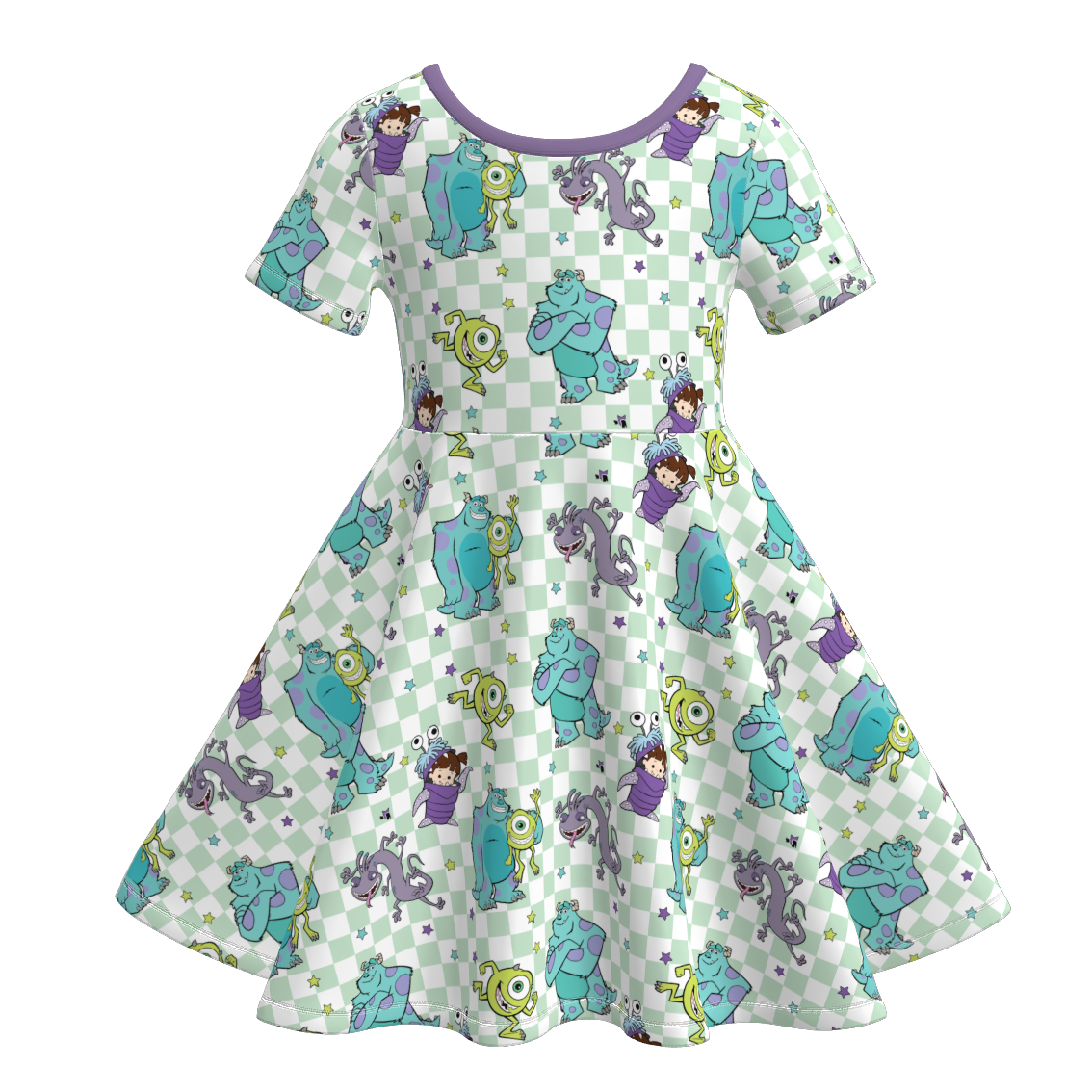 (Pre Order)Girls Spring and Summer Cartoon Print Dress