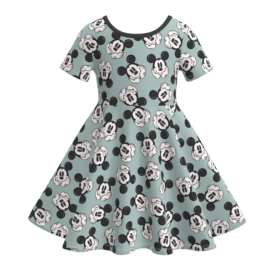 (Pre Order)Girls Spring and Summer Cartoon Print Dress