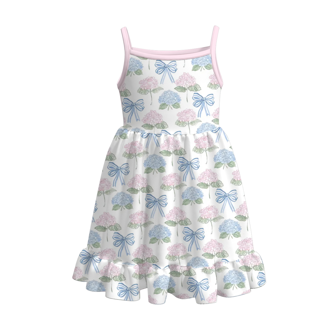 (Pre Order)Girls Spring and Summer Floral Print Slip Dress