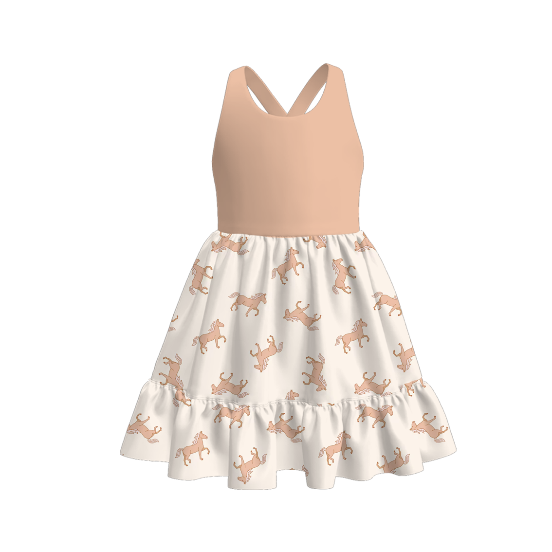 (Pre Order)Sibling Spring and Summer Horse Print Dress,Romper and Set