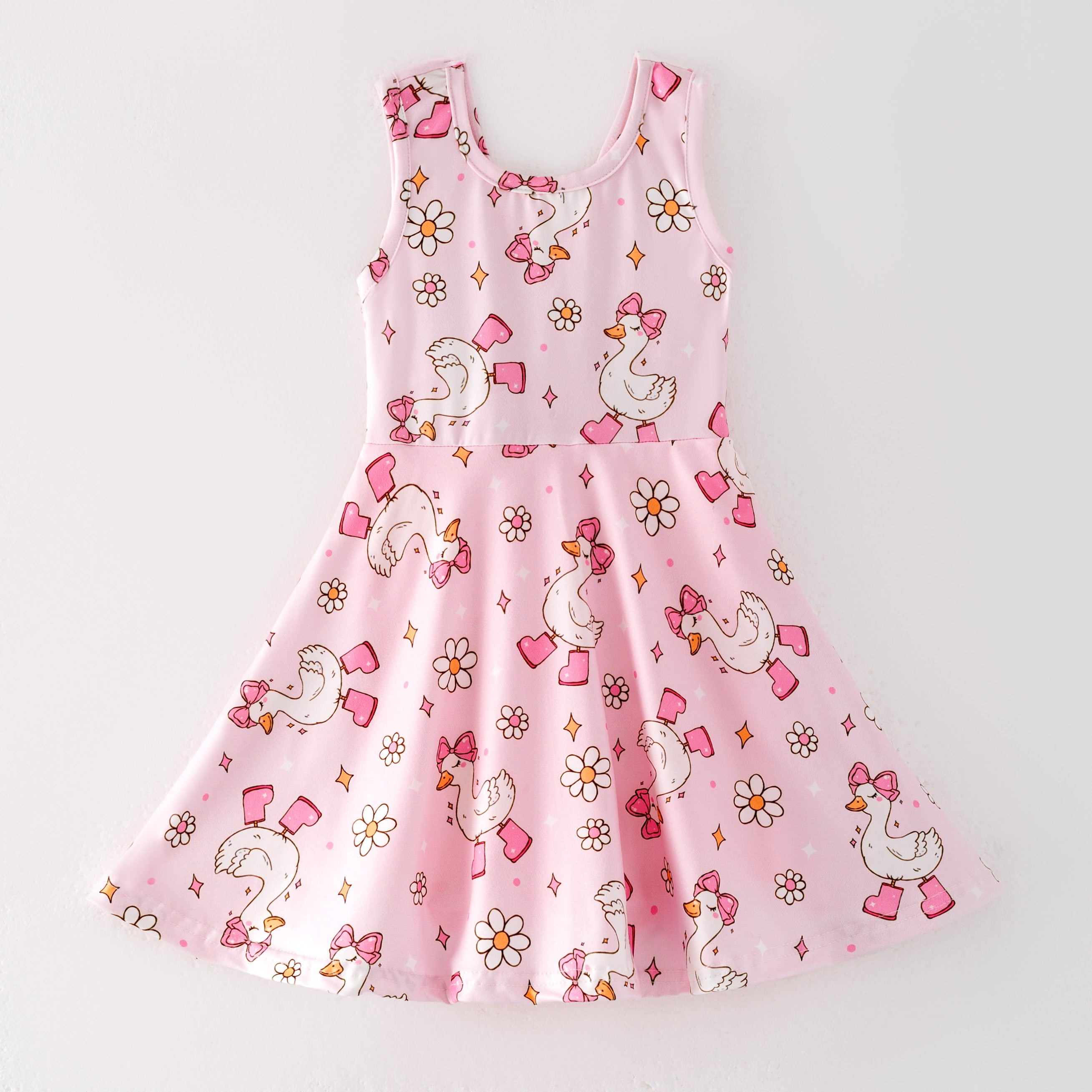 (Pre Order)Girls Spring and Summer Chick&Goose Print Skort Dress