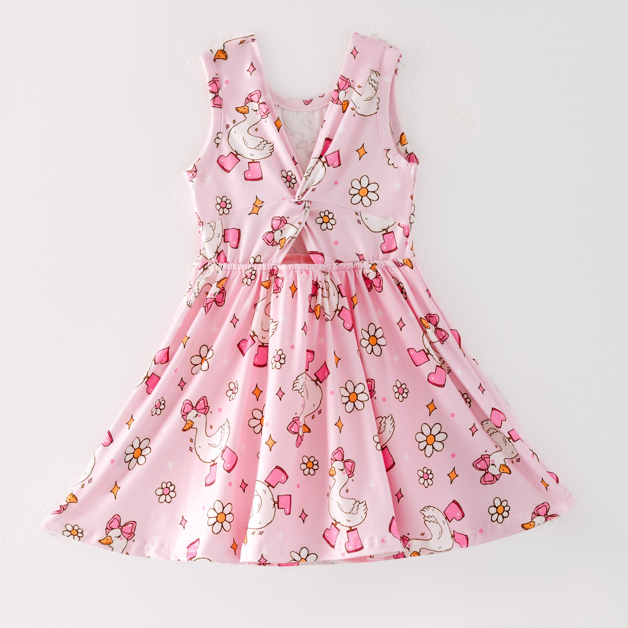 (Pre Order)Girls Spring and Summer Chick&Goose Print Skort Dress