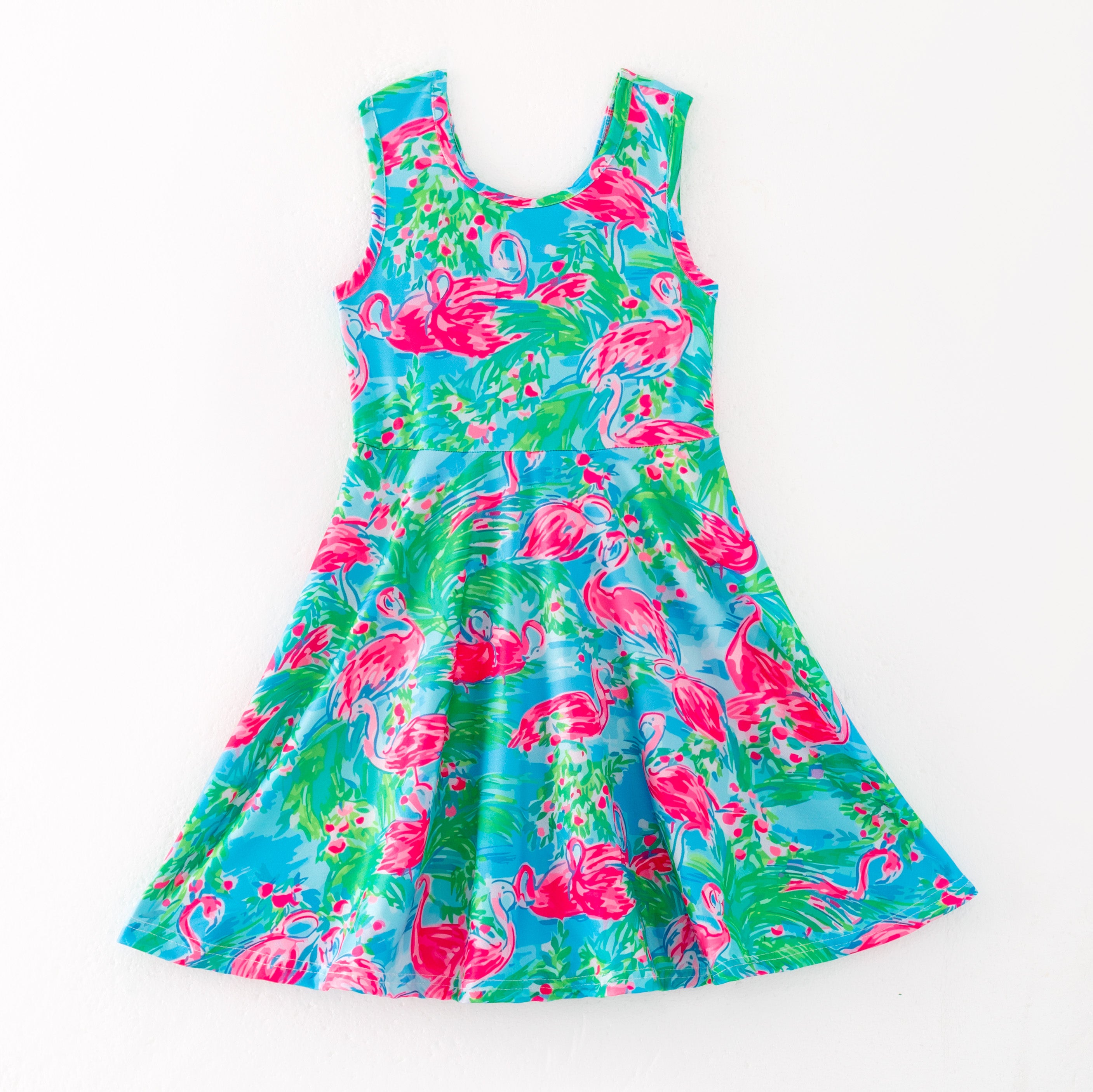 (Pre Order)Girls Spring and Summer Bow&Floral Print Skort Dress