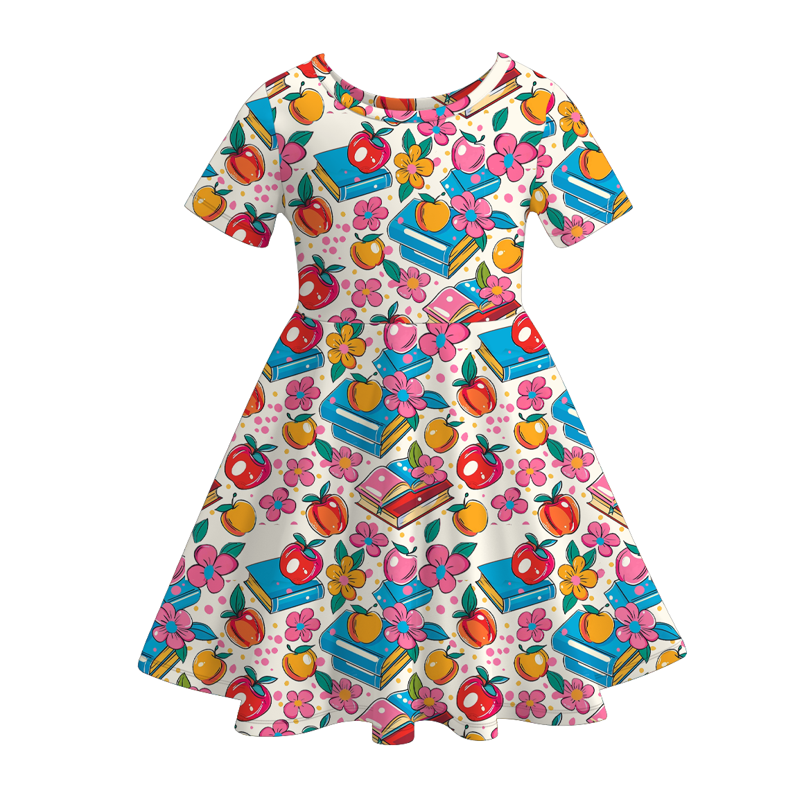 (Pre Order)Girls Summer Back To School Print Dress