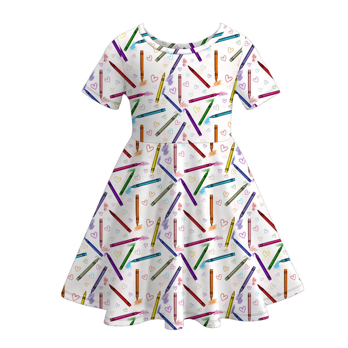 (Pre Order)Girls Summer Back To School Print Dress