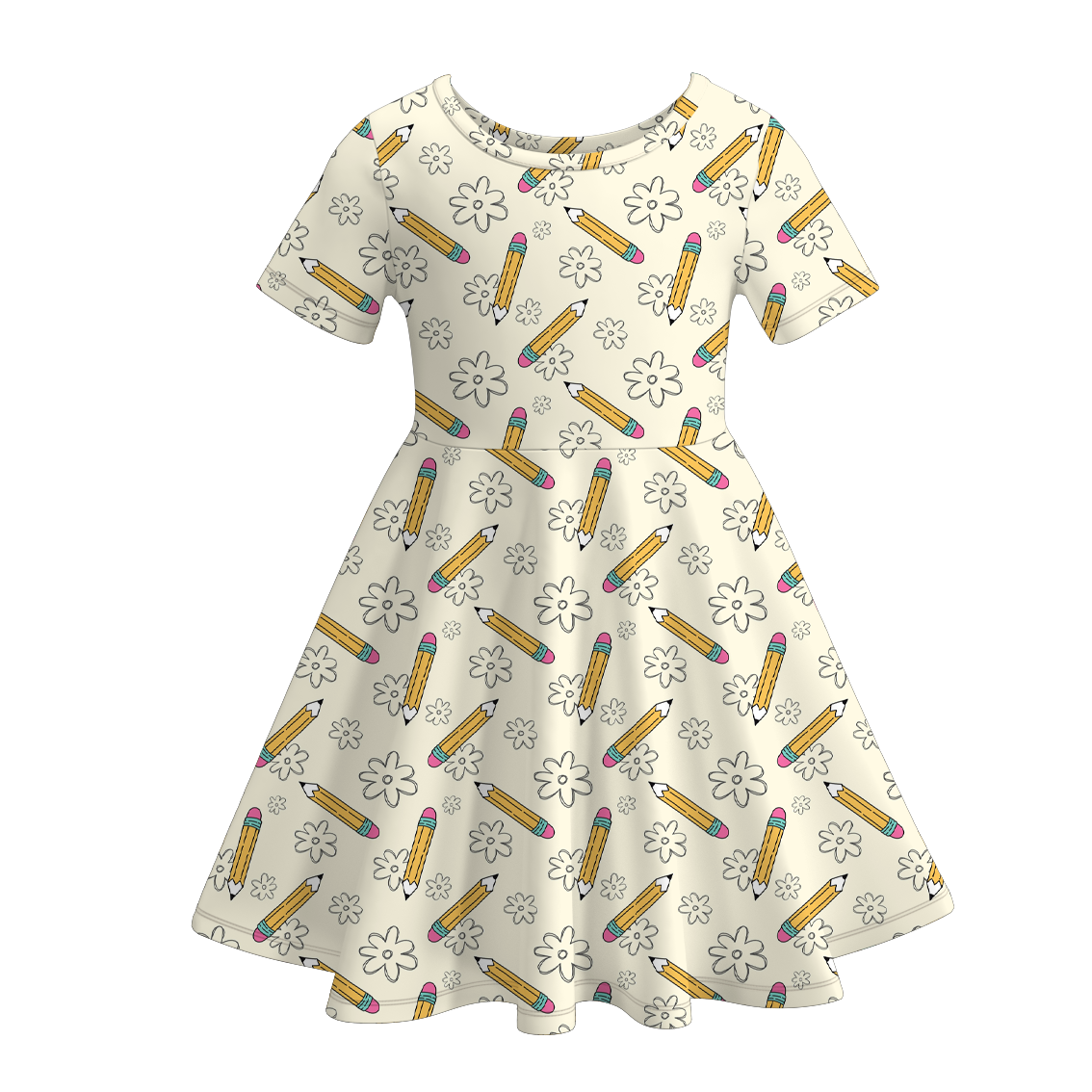 (Pre Order)Girls Summer Back To School Print Dress