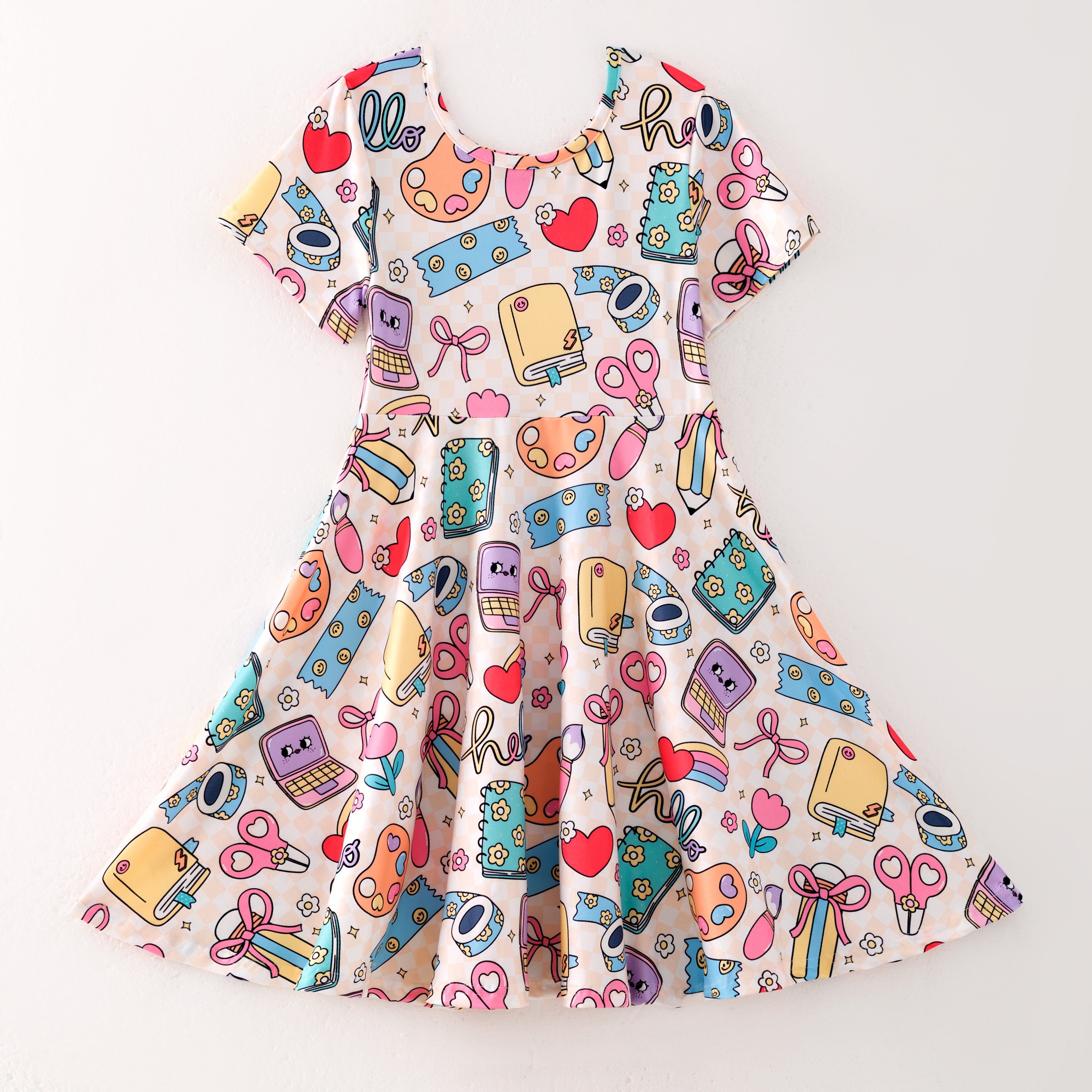 (Pre Order)Girls Summer Back To School Print Dress