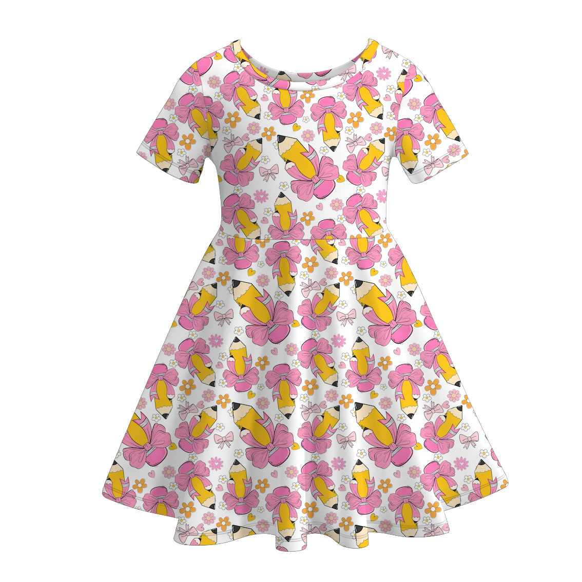 (Pre Order)Girls Summer Back To School Print Dress