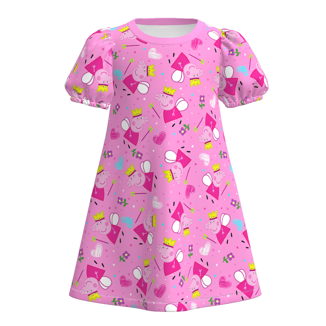 (Pre Order)Girls Spring and Summer Cartoon Print Dress