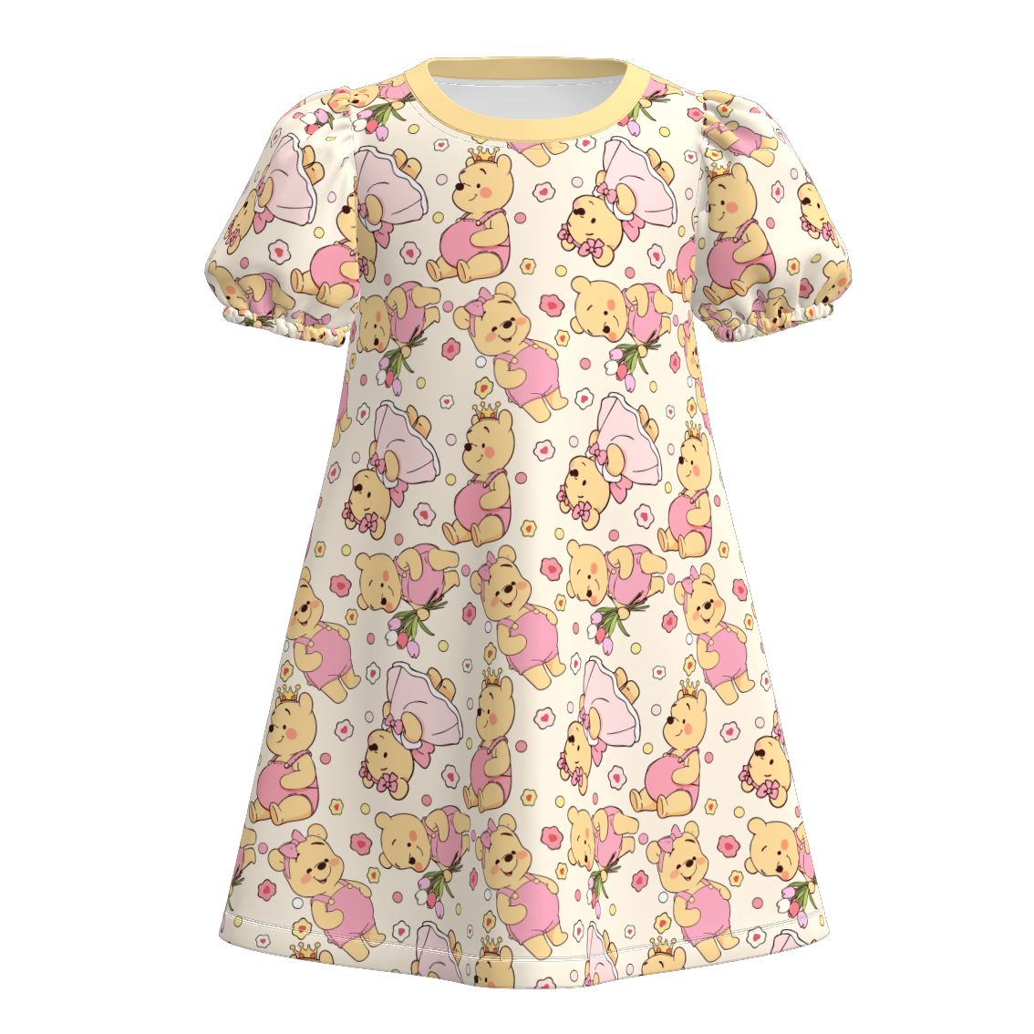 (Pre Order)Girls Spring and Summer Cartoon Print Dress