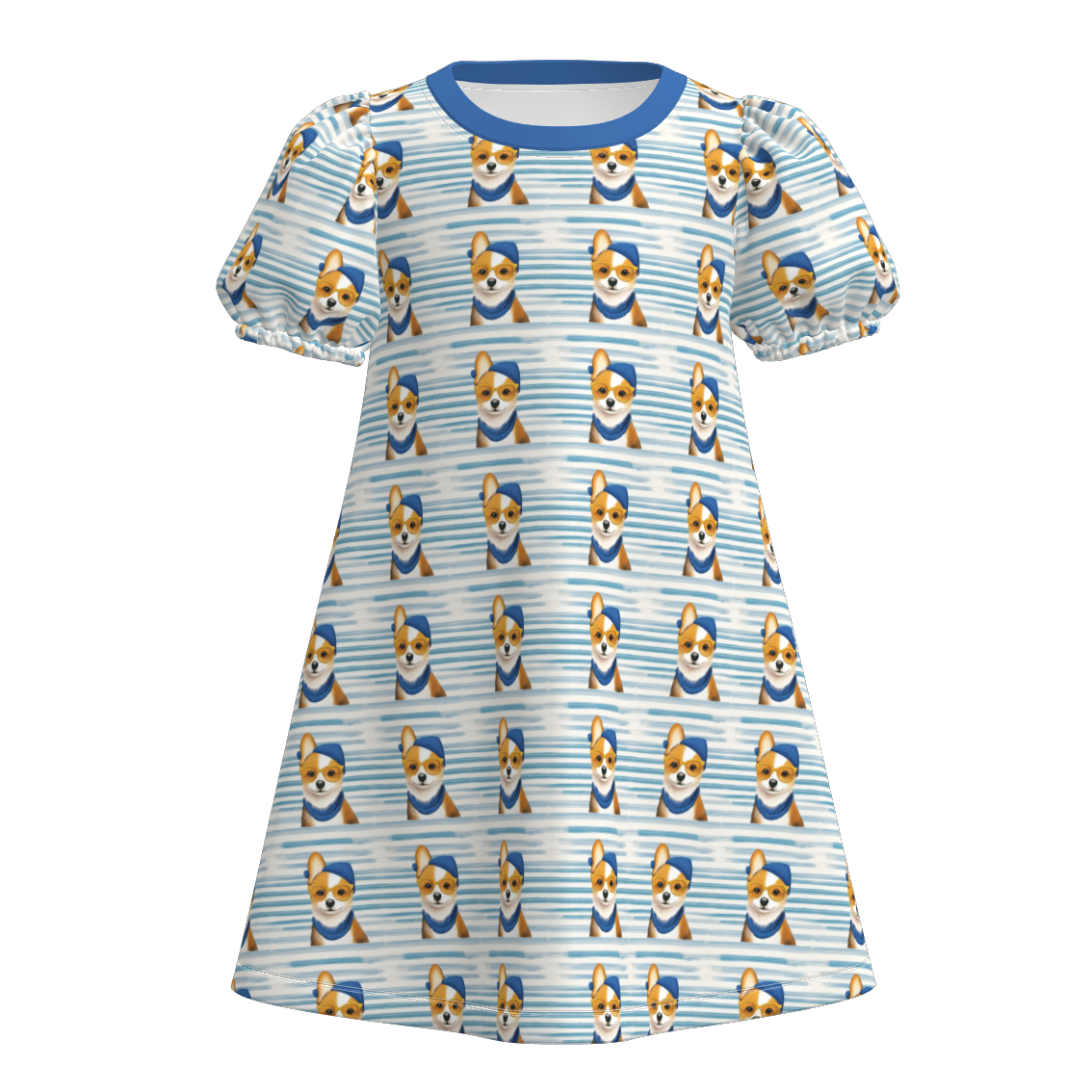 (Pre Order)Girls Spring and Summer Cartoon Print Dress