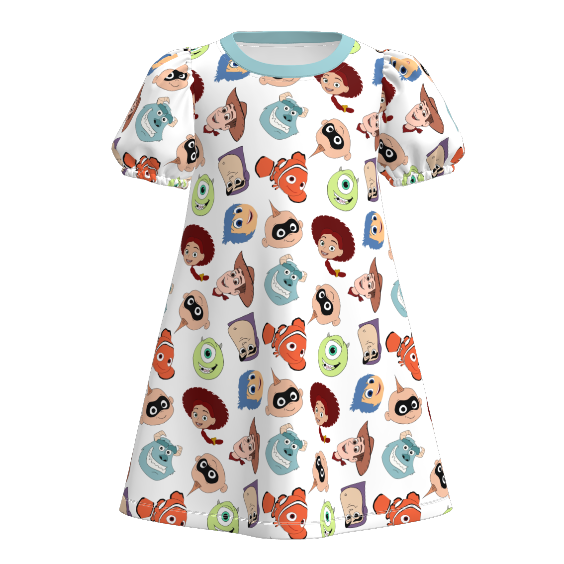 (Pre Order)Girls Spring and Summer Cartoon Print Dress