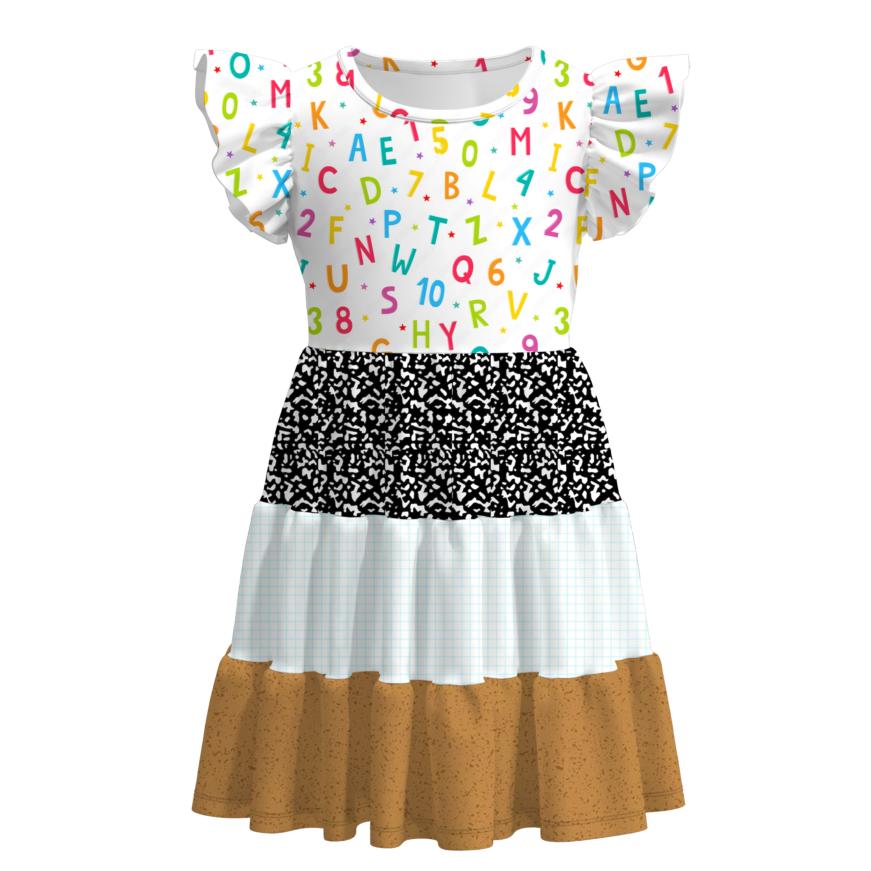 (Pre Order)Girls Summer Back To School Print Dress