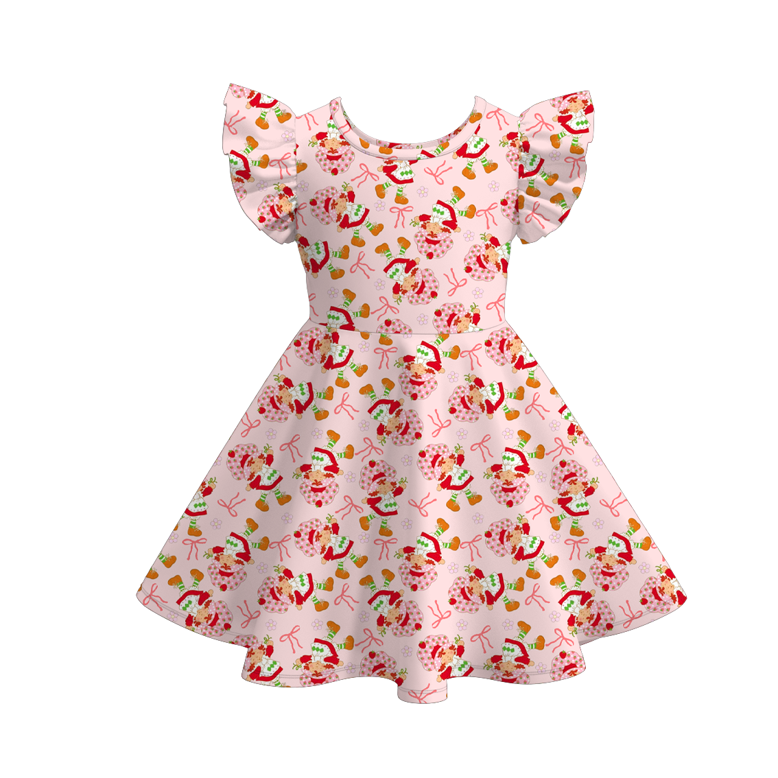 (Pre Order)Girls Spring and Summer Strawberry Print Dress