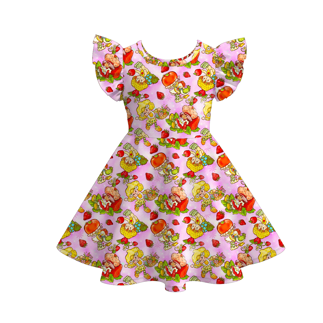 (Pre Order)Girls Spring and Summer Strawberry Print Dress