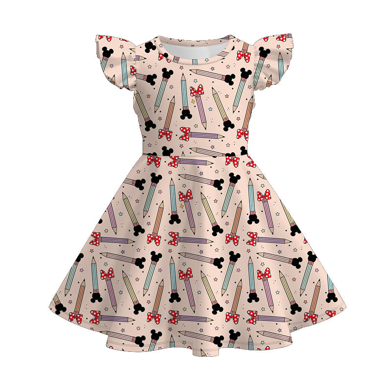 (Pre Order)Girls Summer Back To School Print Dress