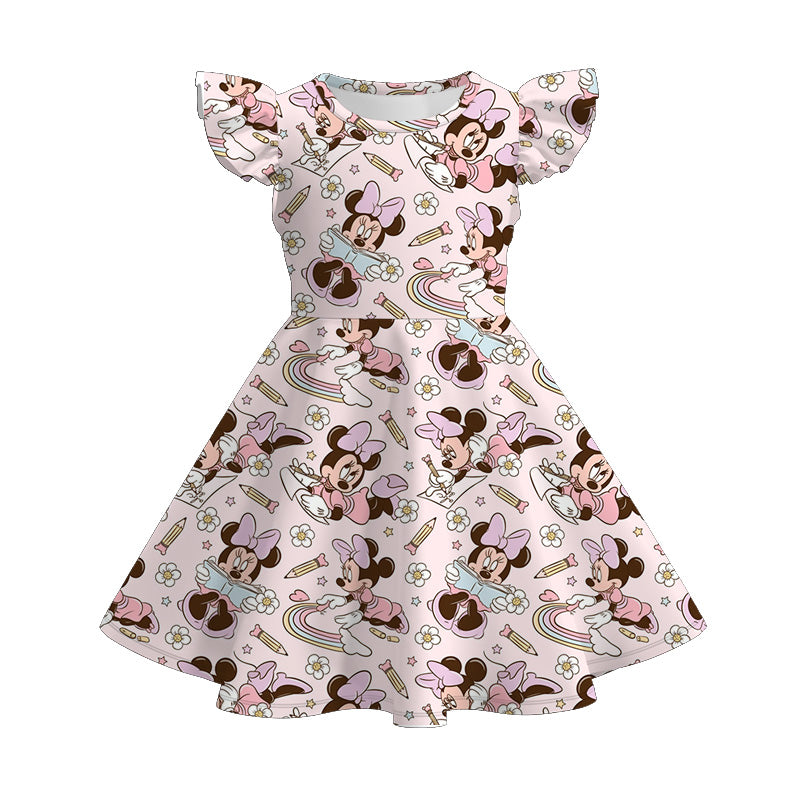 (Pre Order)Girls Summer Back To School Print Dress