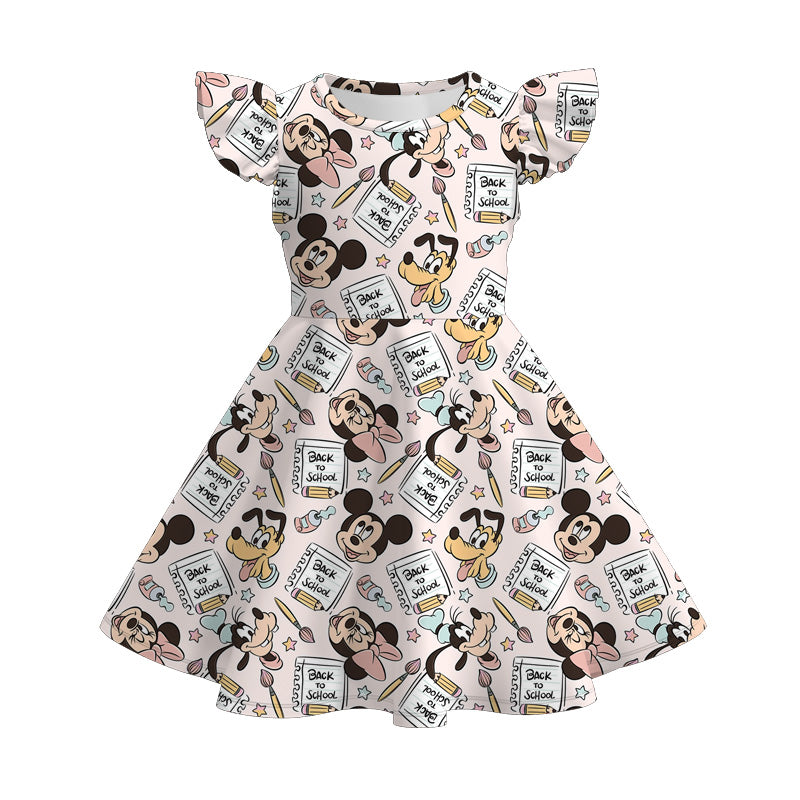 (Pre Order)Girls Summer Back To School Print Dress