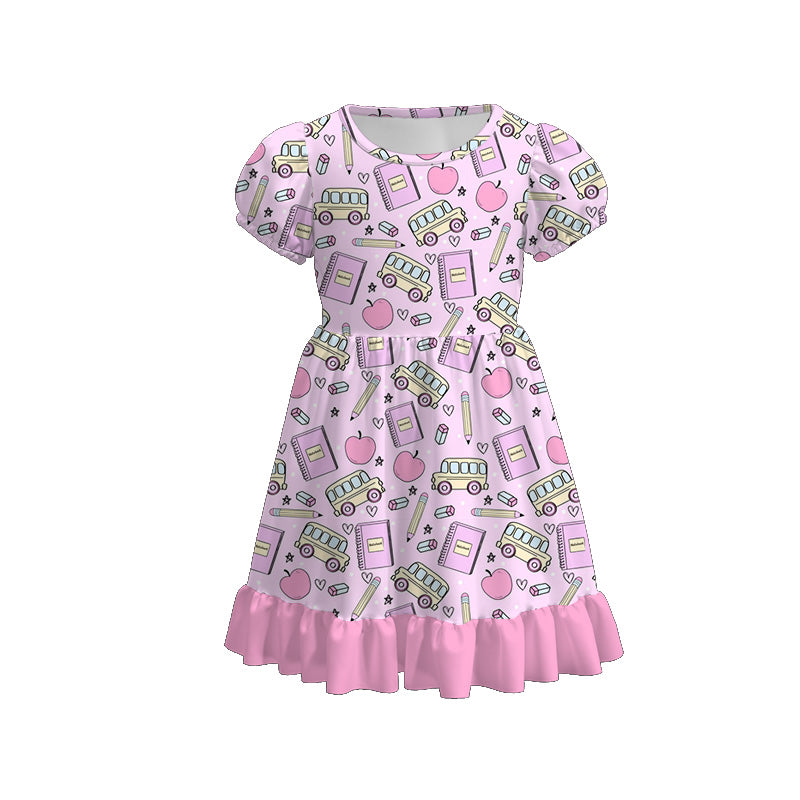 (Pre Order)Girls Summer Back To School Print Dress