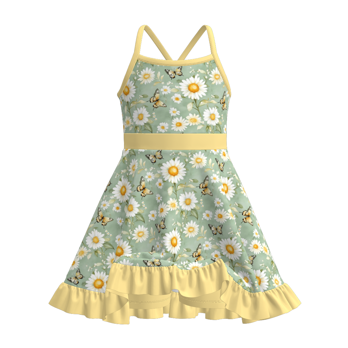 (Pre Order)Girls Spring and Summer Print Skort Dress