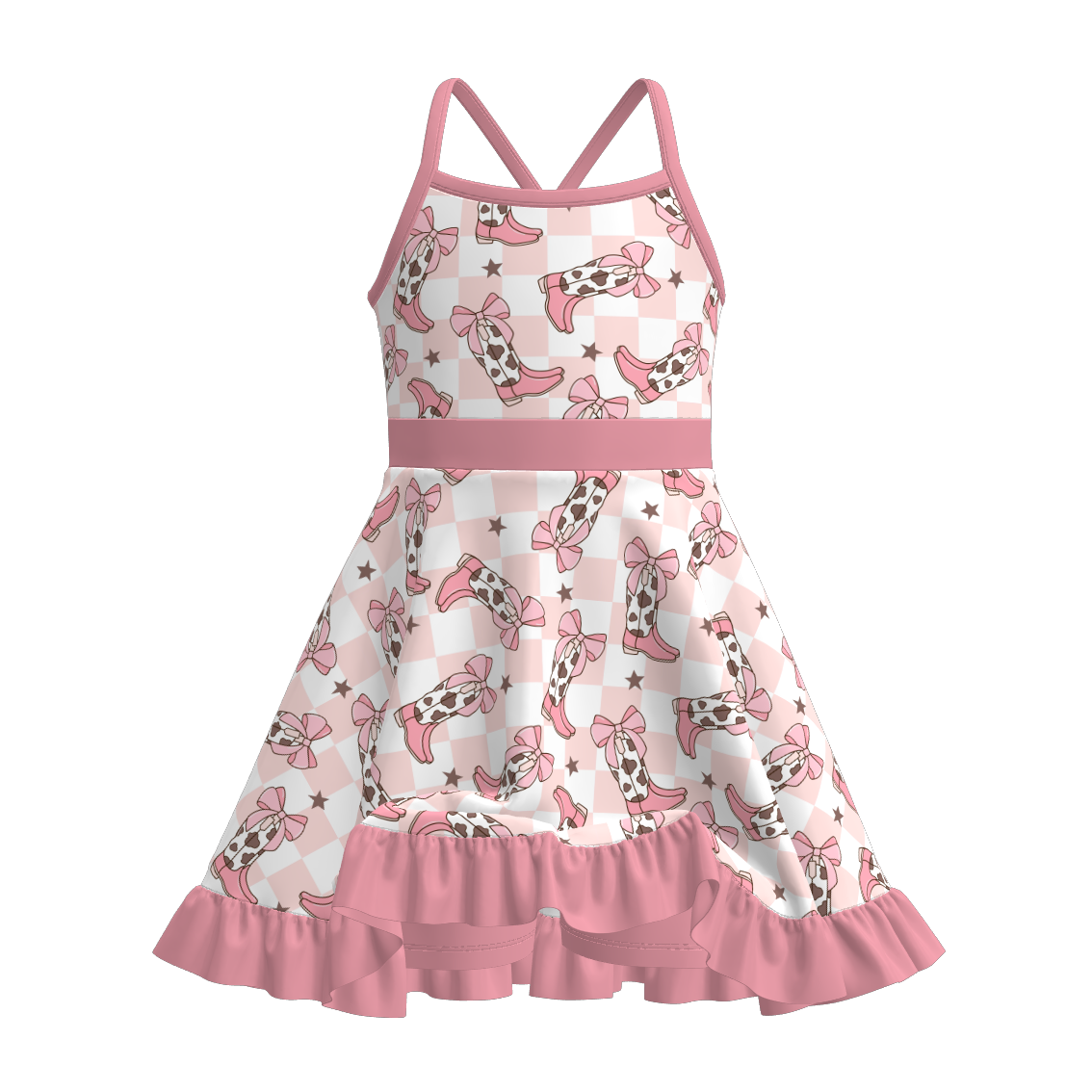 (Pre Order)Girls Spring and Summer Print Skort Dress