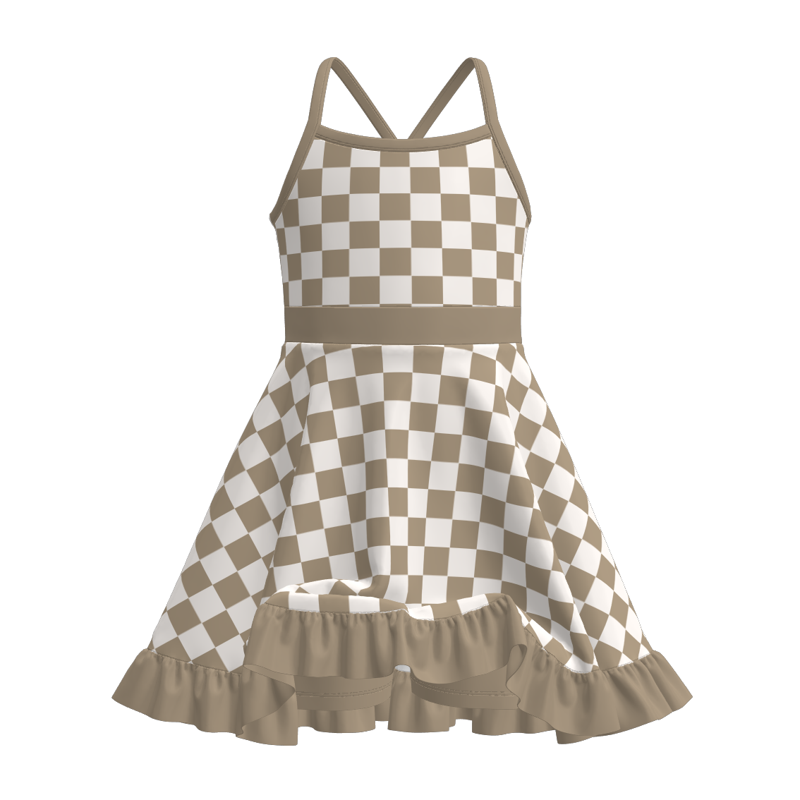 (Pre Order)Girls Spring and Summer Plaid Skort Dress