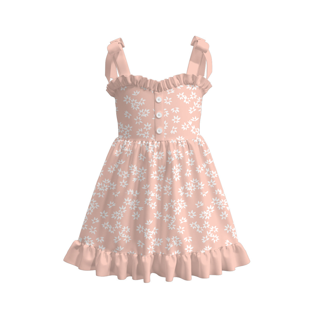 (Pre Order)Girls Spring and Summer Floral Print Slip Dress
