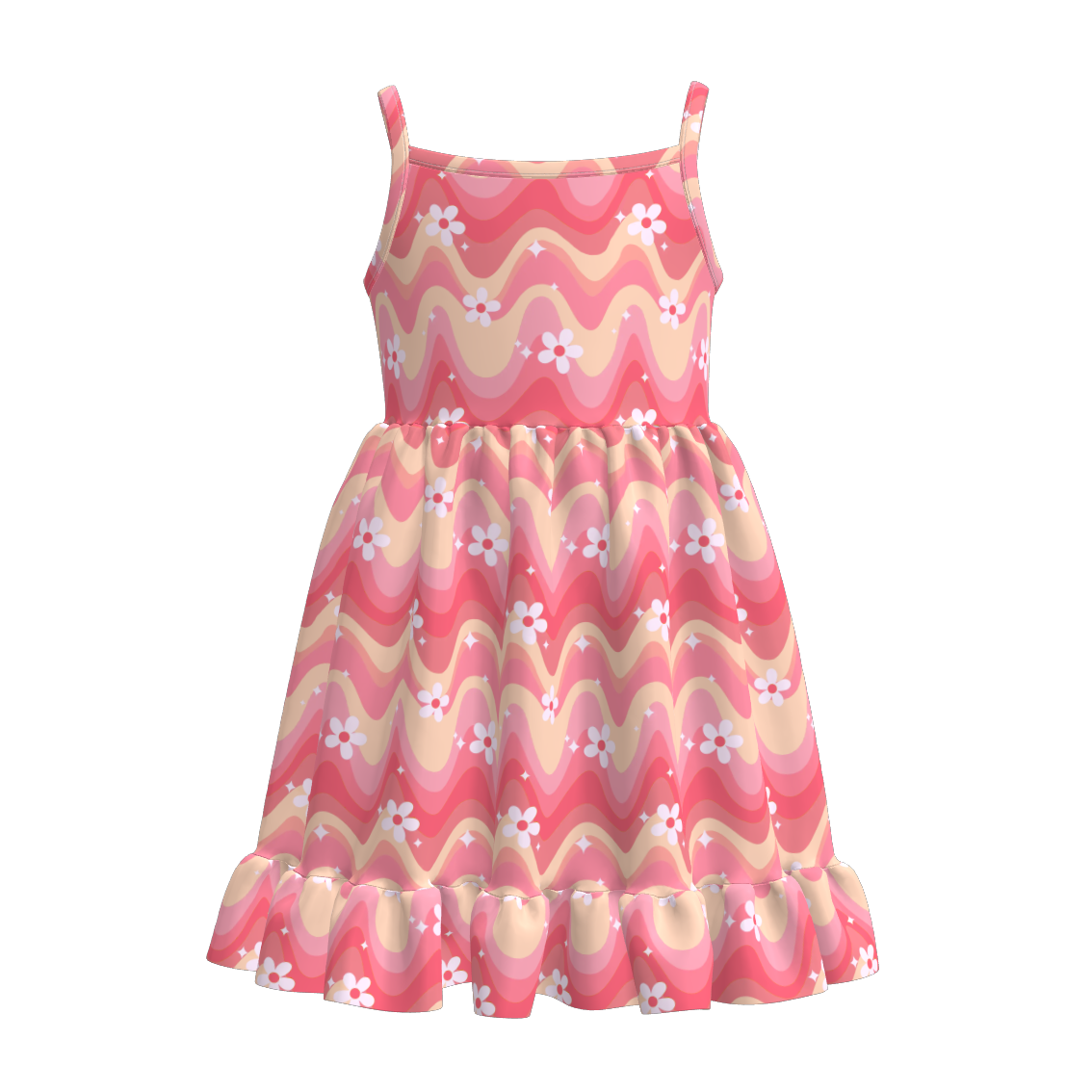 (Pre Order)Girls Spring and Summer Print Slip Dress