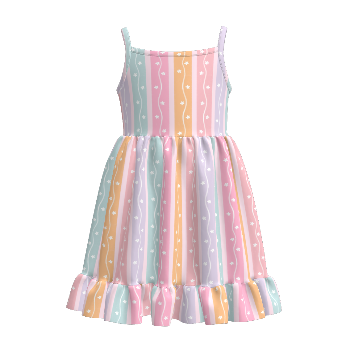 (Pre Order)Girls Spring and Summer Print Slip Dress