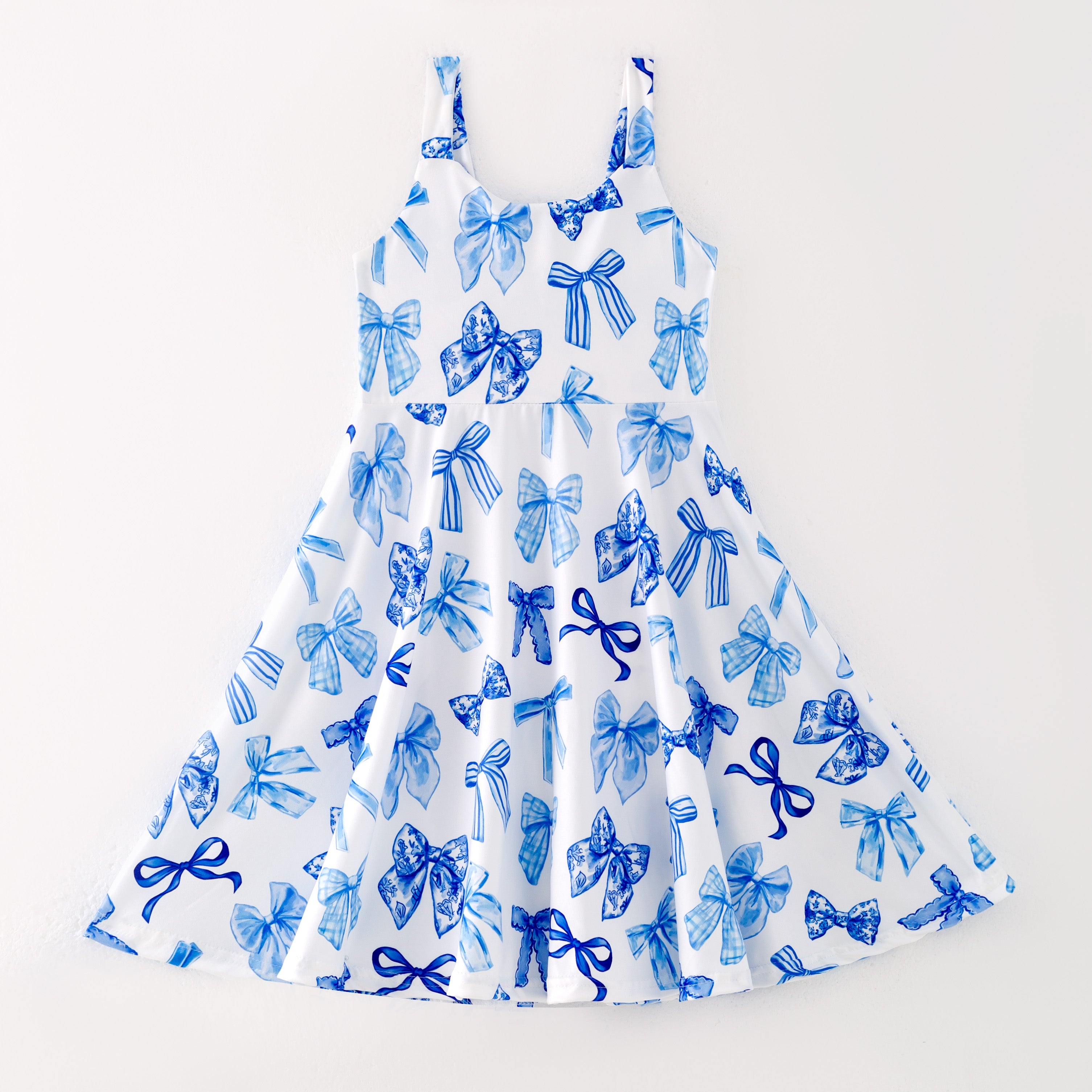 (Pre Order)Girls Spring and Summer Bow Print Dress
