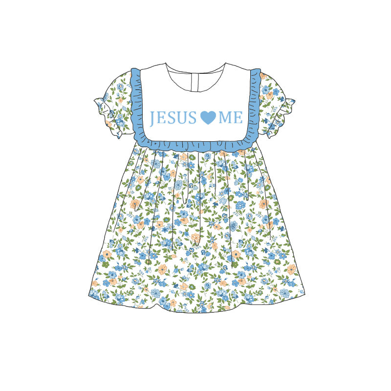 (Pre Order)Sibling Summer JESUS♥ME Embroidery Smocked Dress,Romper&Shorts Set