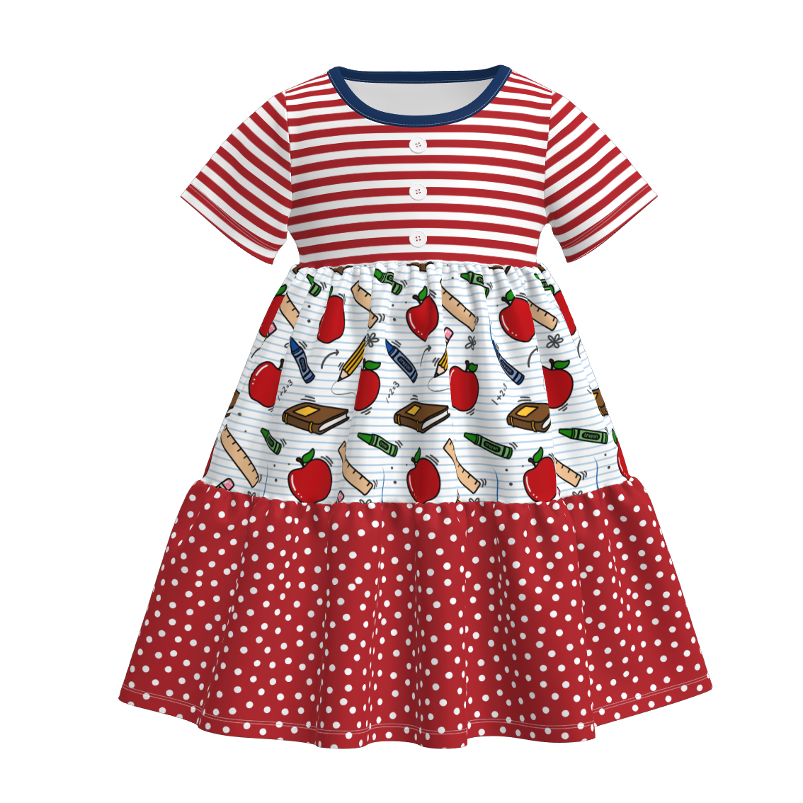 (Pre Order)Siblings Summer Back To School Print Dress,Set&Top