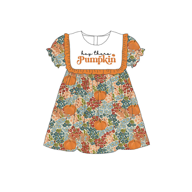 (Pre Order)Sisters Fall Pumpkin Embroidery Dress&Romper