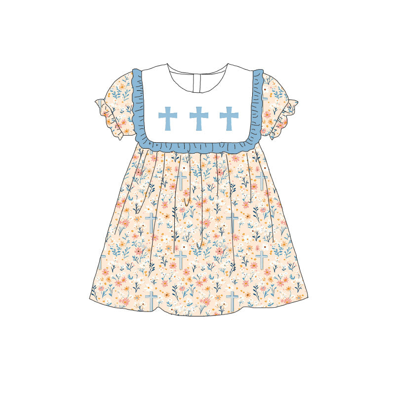 (Pre Order)Sisters Fall Cross Embroidery Dress&Romper
