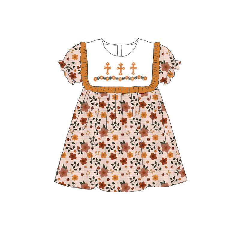 (Pre Order)Sisters Fall Cross Embroidery Dress&Romper