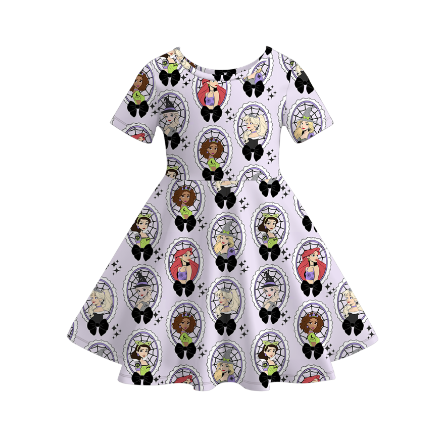 (Pre Order)Family Halloween Cartoon Print Dress,Set,Pajamas&Romper
