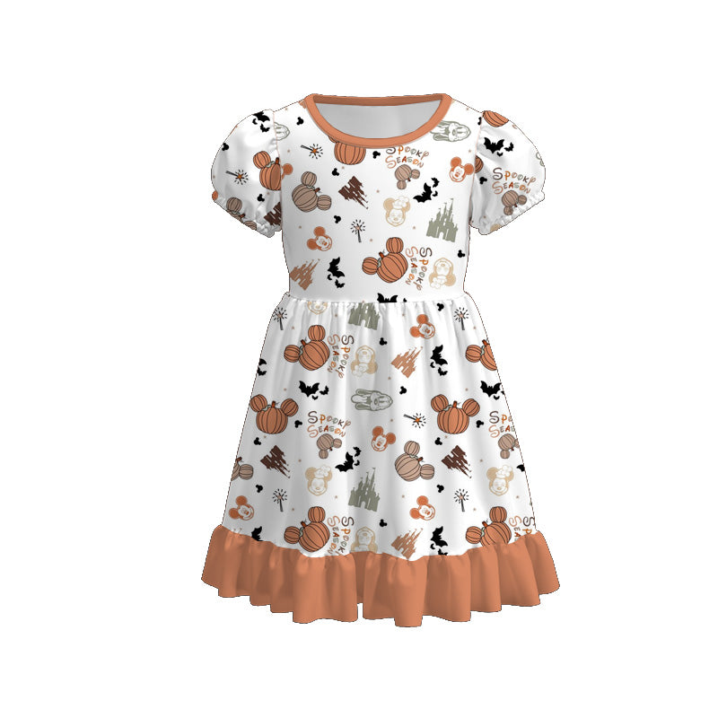 (Pre Order)Family Halloween Cartoon Print Jumpsuit,Dress,Set,Top&Romper