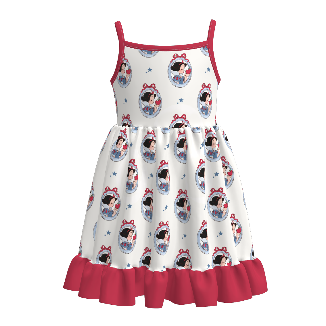 (Pre Order)Girls Summer Cartoon Print Slip Dress