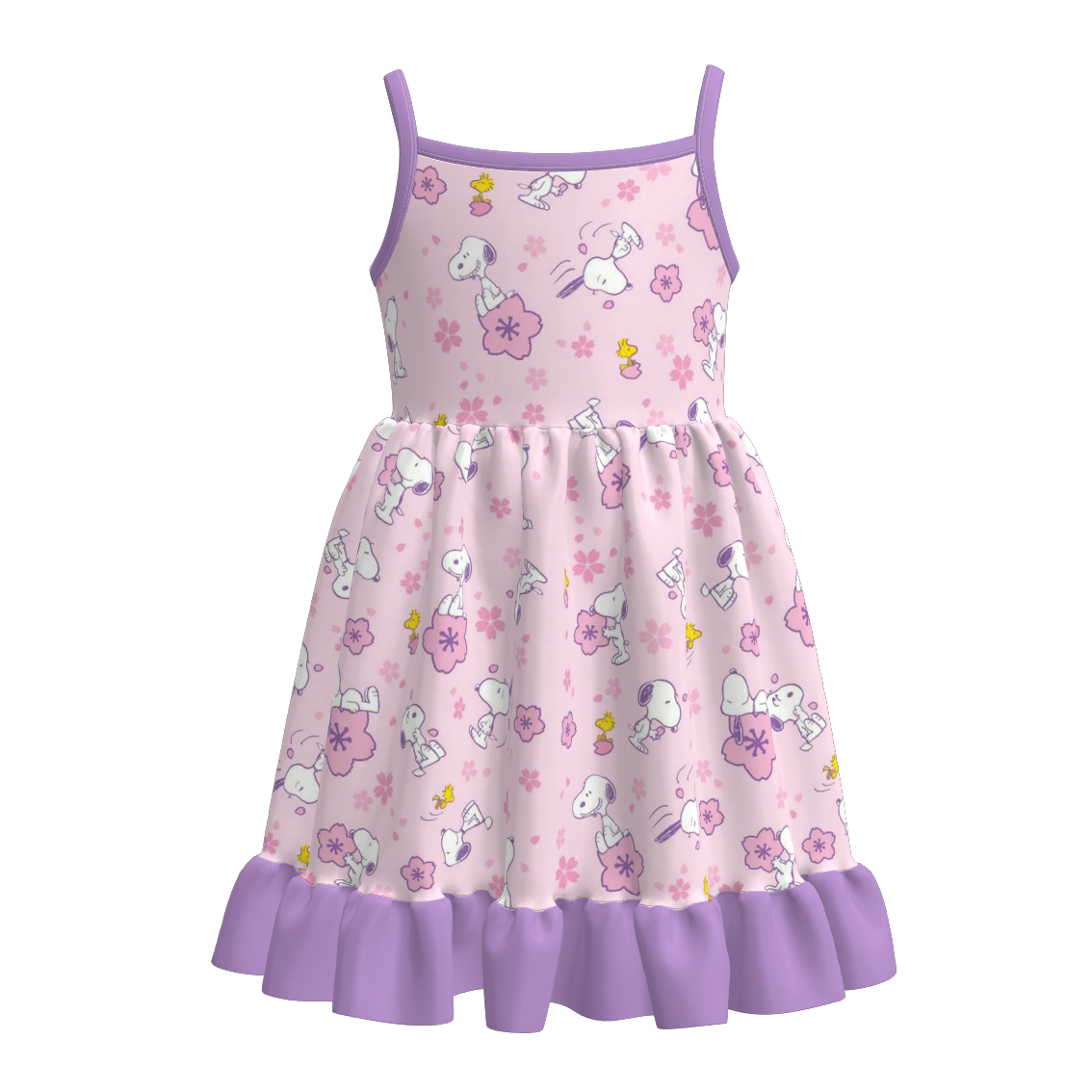 (Pre Order)Girls Summer Cartoon Print Slip Dress