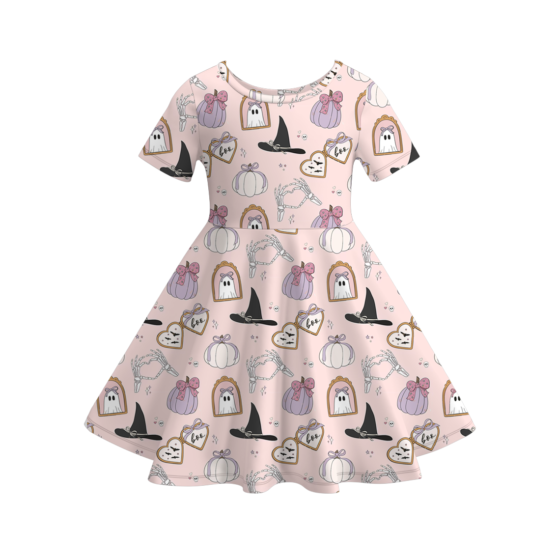 (Pre Order)Family Halloween Cartoon Print Dress,Set&Romper
