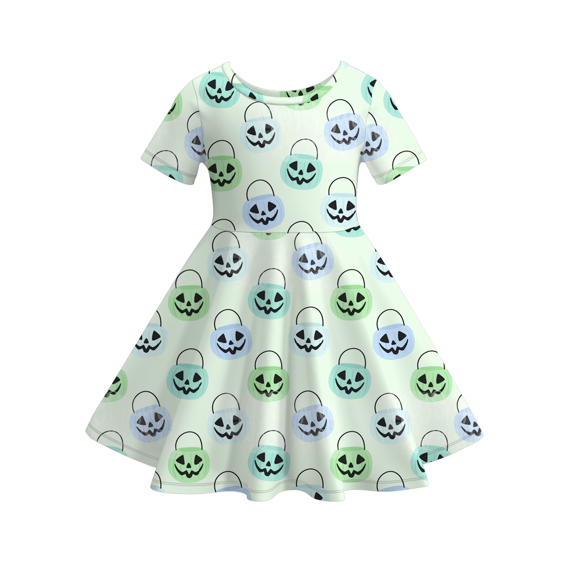 (Pre Order)Family Halloween Pumpkin Print Dress,Set&Top
